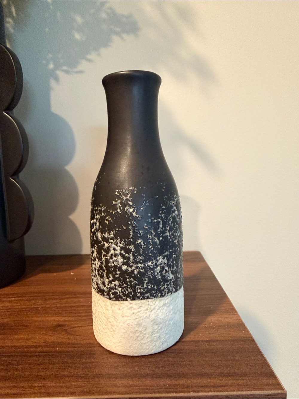 CB2 Black and White Textured Ceramic Vase